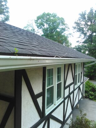 Detail of seamless gutter install